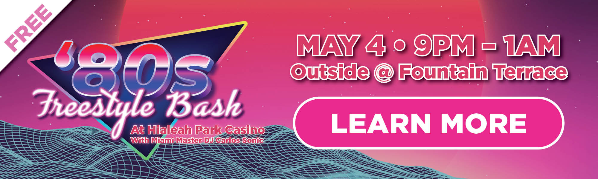 80s Freestyle Dance Party Web Banner | May 4