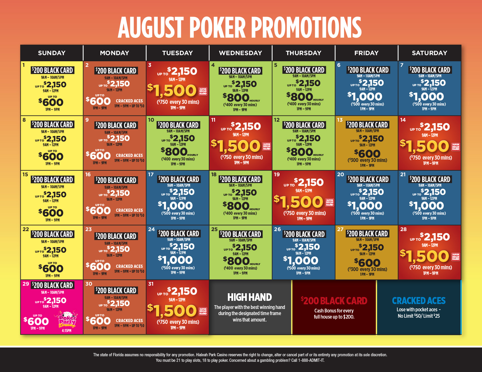 Poker Promotions Hialeah Park Casino