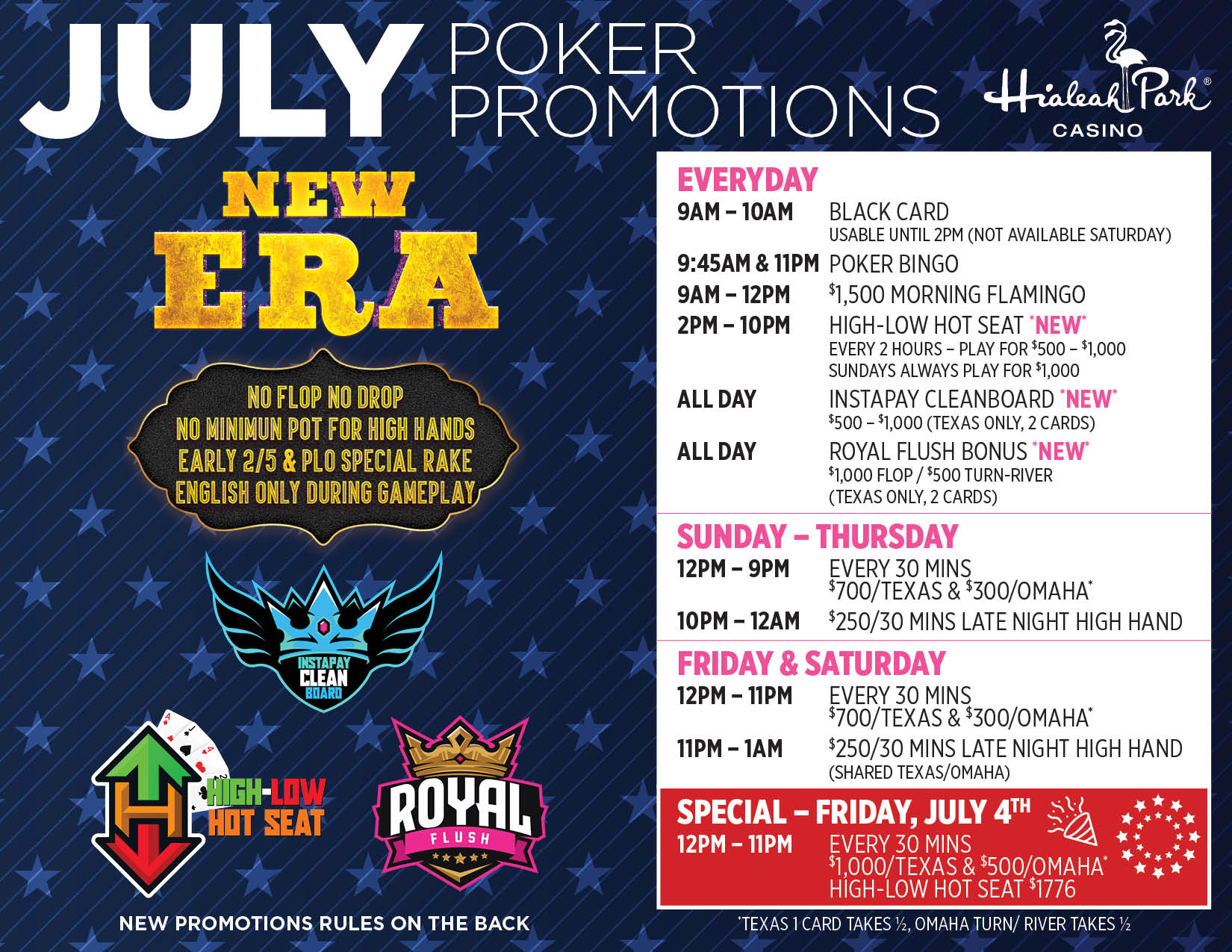 July Poker Calendar