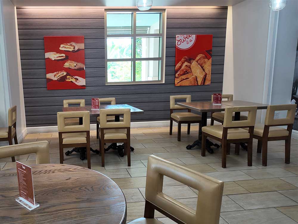 Seating at Vicky Bakery