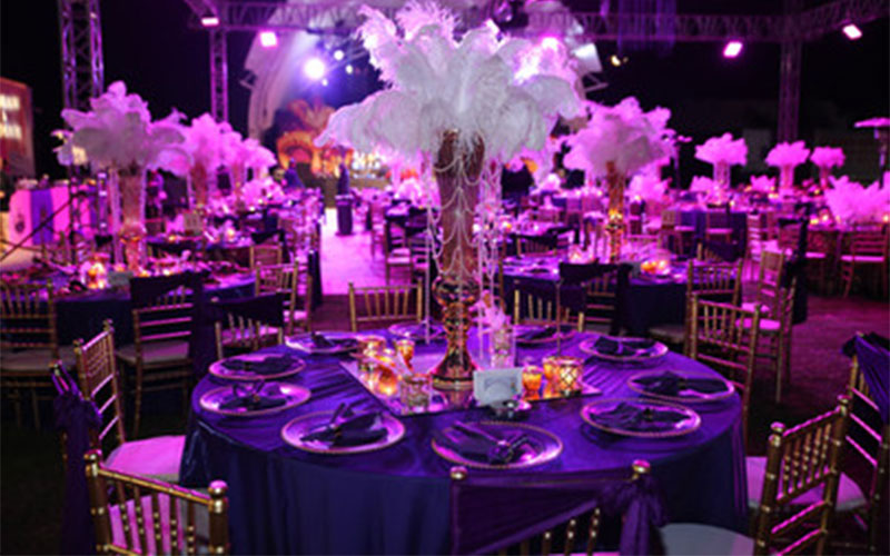 Pink and purple reception